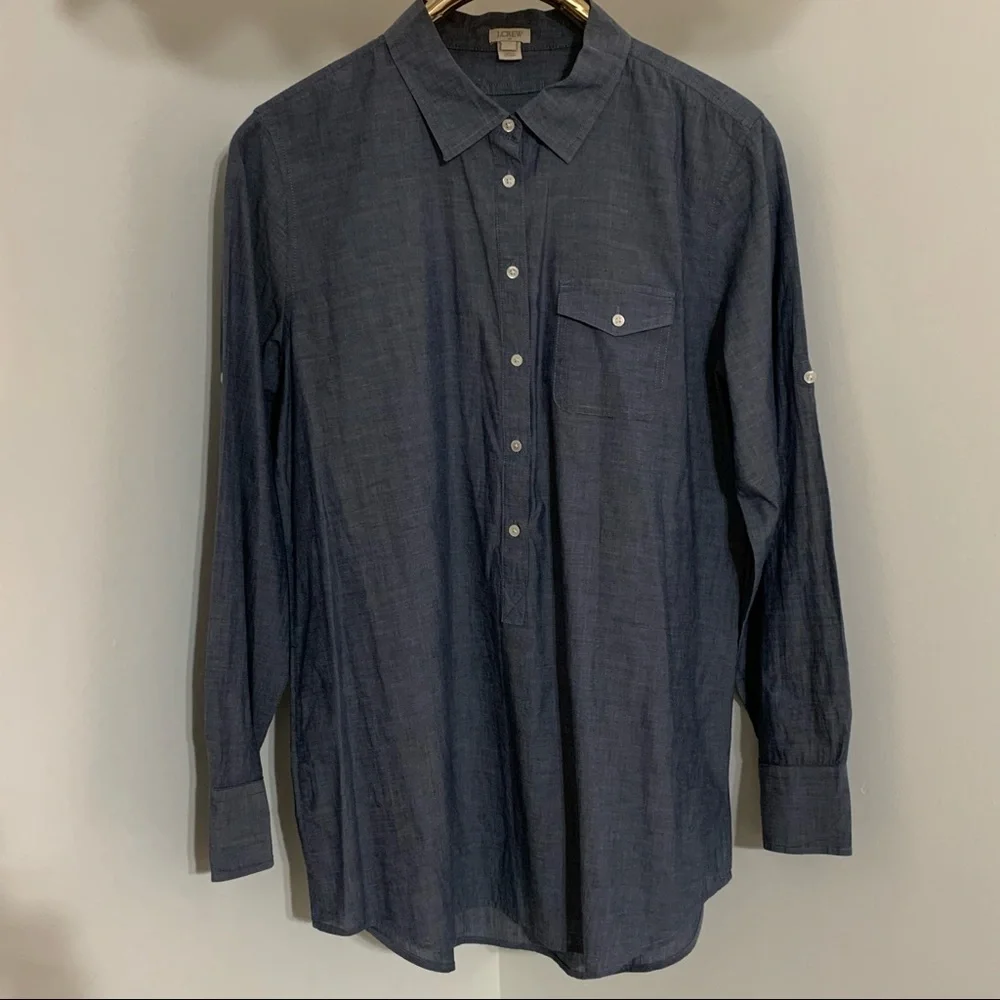 J. Crew Chambray Tunic Top - Picture 1 of 8